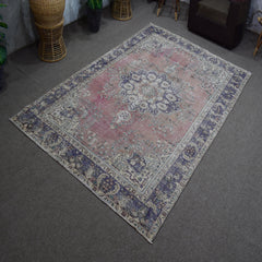 DISTRESSED Hand Knotted Vintage Persian Rug, 197 x 292 cm (Clearance)