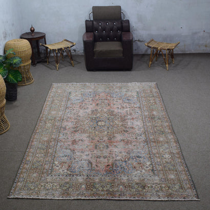 DISTRESSED Hand Knotted Vintage Persian Rug, 188 x 288 cm (Clearance)