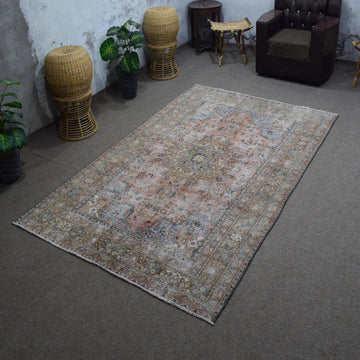 DISTRESSED Hand Knotted Vintage Persian Rug, 188 x 288 cm (Clearance)