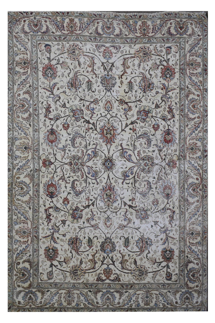 DISTRESSED Hand Knotted Vintage Persian Rug, 198 x 278 cm (Clearance)