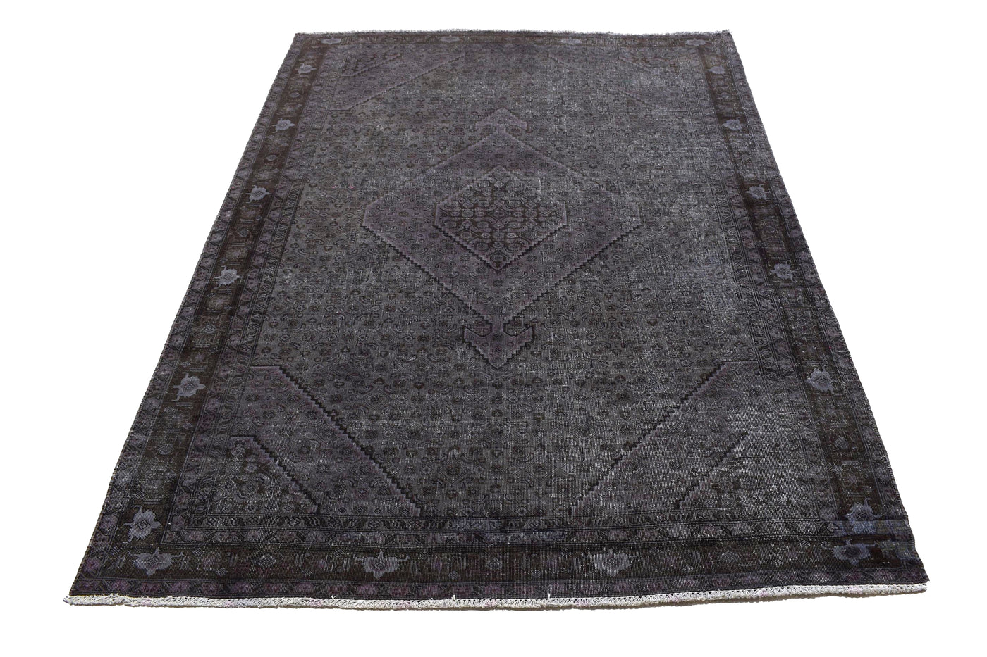 Vintage Overdyed Persian Rug – Noir Mirage