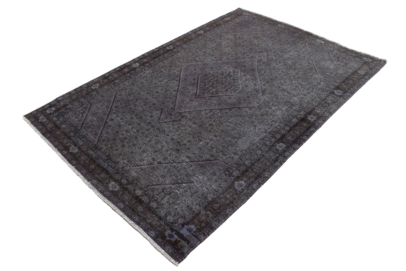 Vintage Overdyed Persian Rug – Noir Mirage