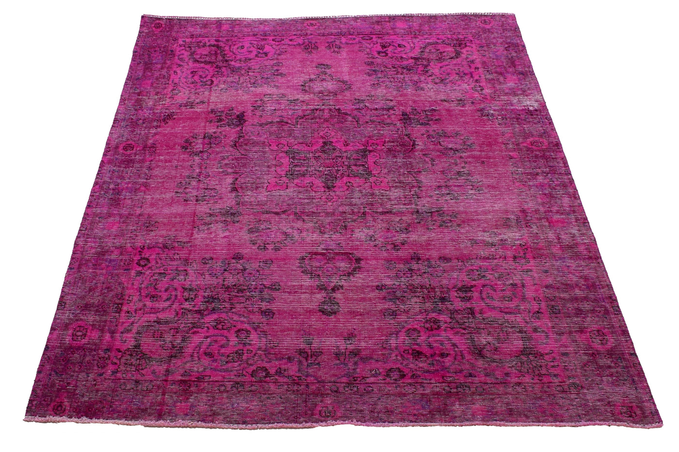 Vintage Overdyed Persian Rug – Coal Mirage