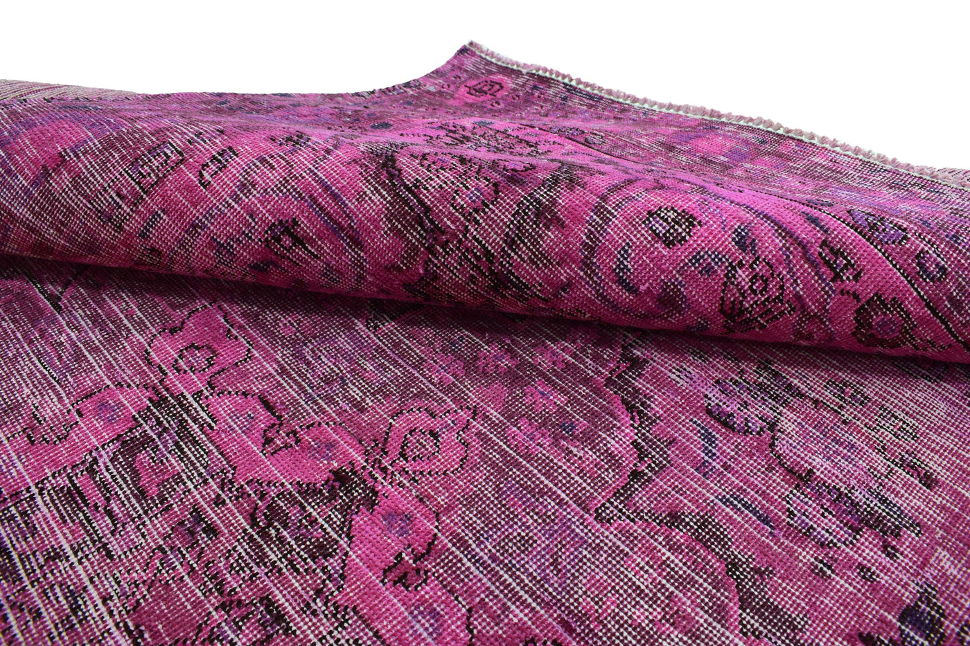 Vintage Overdyed Persian Rug – Coal Mirage