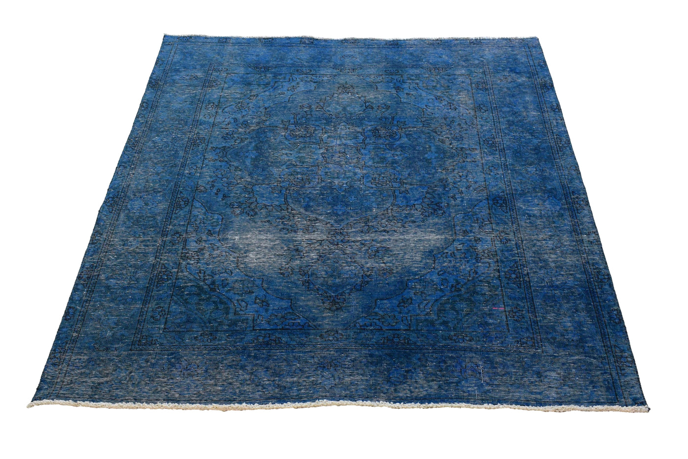 Vintage Overdyed Persian Rug – Azure Echo