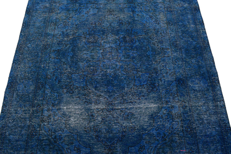 Vintage Overdyed Persian Rug – Azure Echo