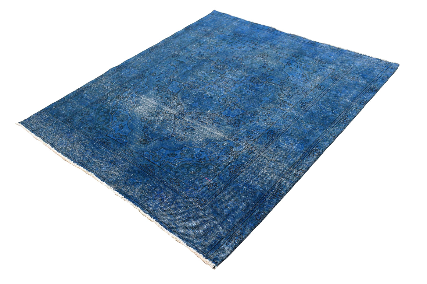 Vintage Overdyed Persian Rug – Azure Echo