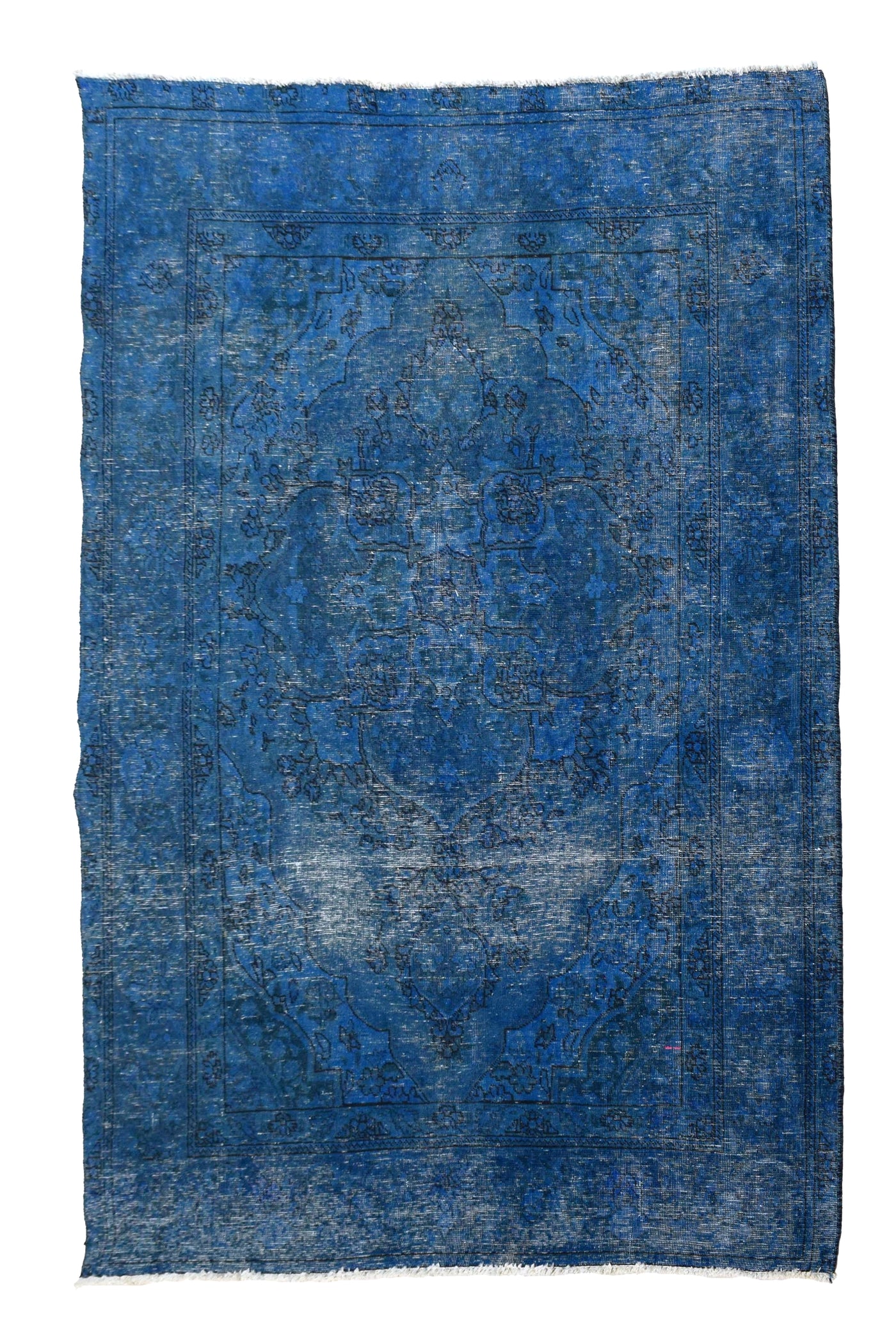 Vintage Overdyed Persian Rug – Azure Echo
