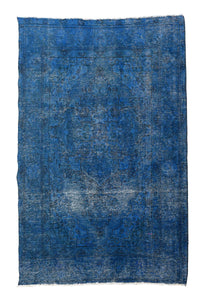 Vintage Overdyed Persian Rug – Azure Echo