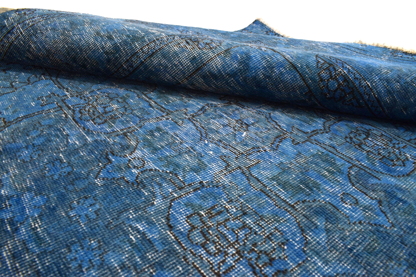 Vintage Overdyed Persian Rug – Azure Echo