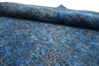Vintage Overdyed Persian Rug – Azure Echo