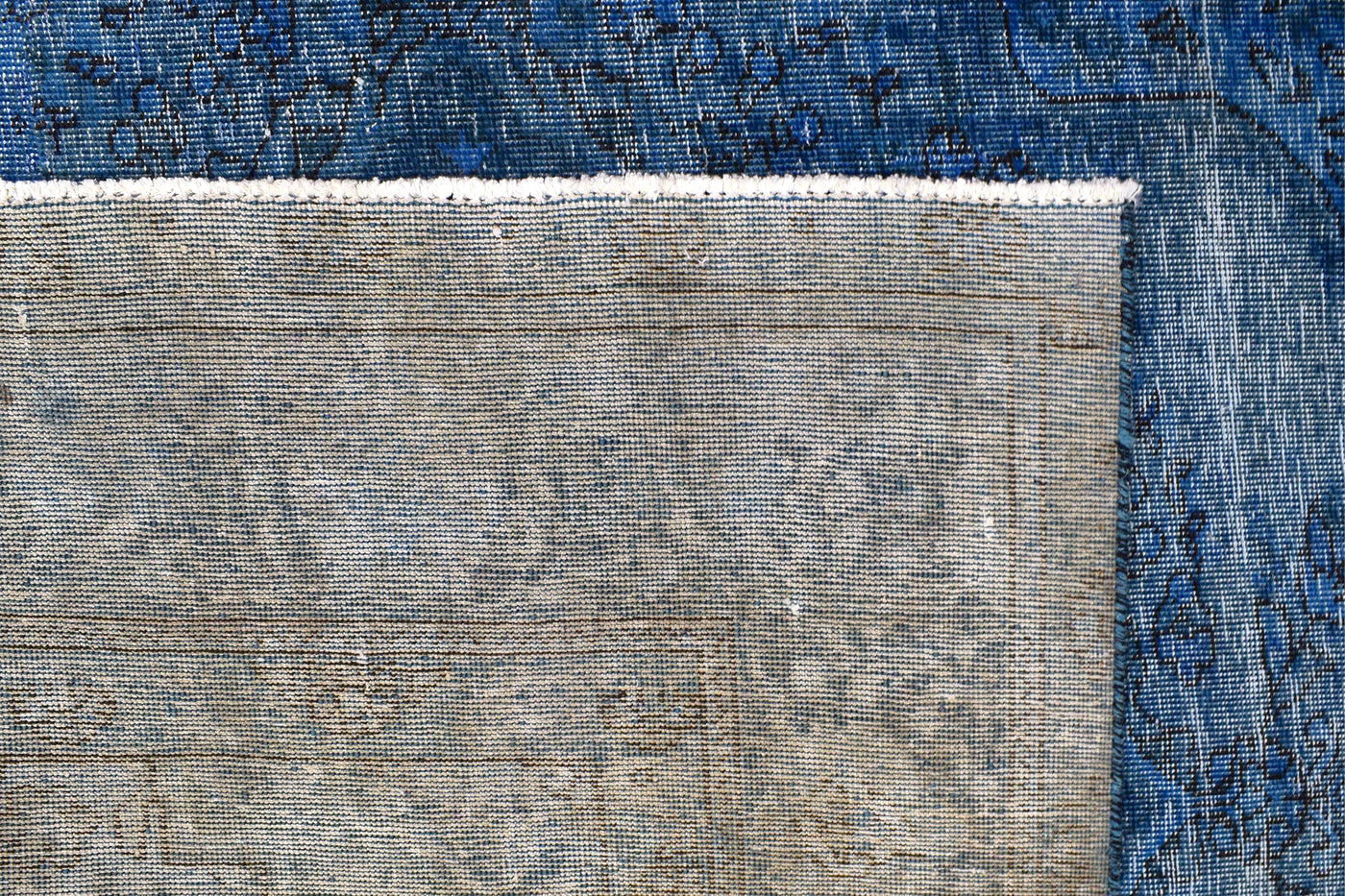 Vintage Overdyed Persian Rug – Azure Echo