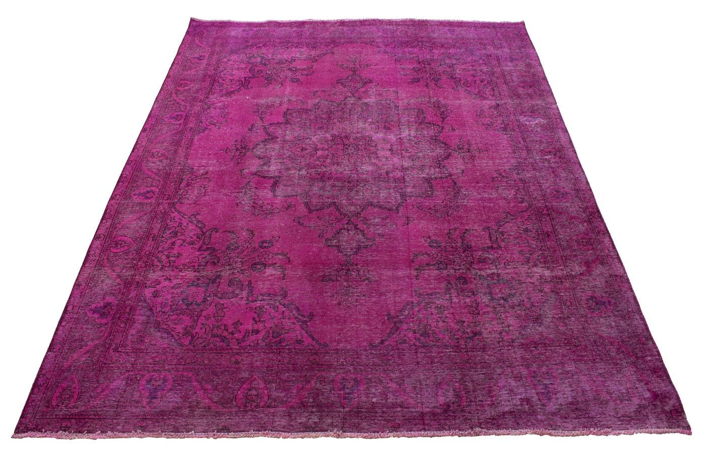 Vintage Overdyed Persian Rug – Noir Whisper