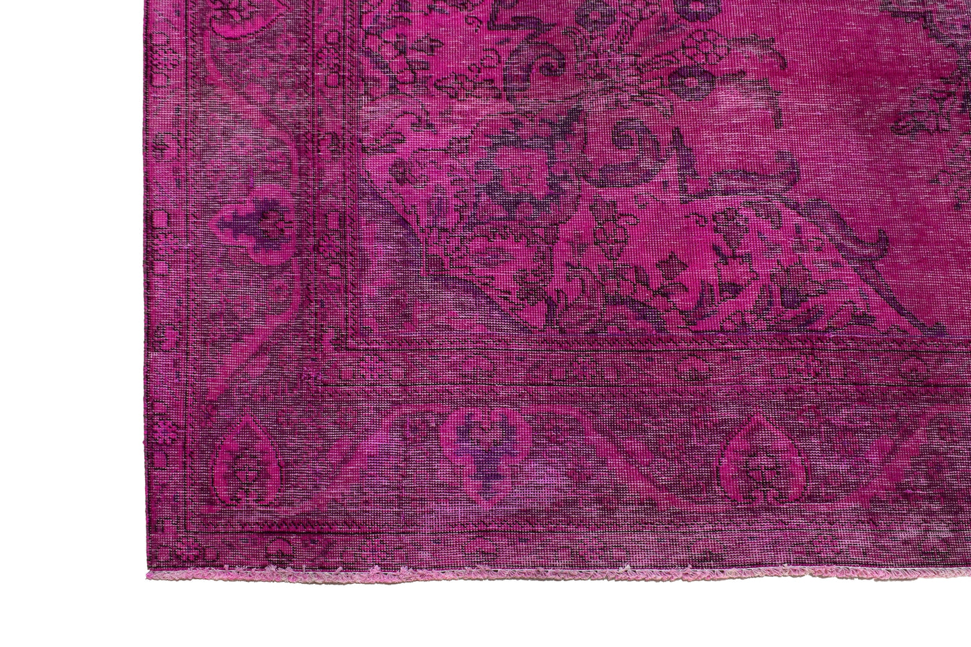 Vintage Overdyed Persian Rug – Noir Whisper