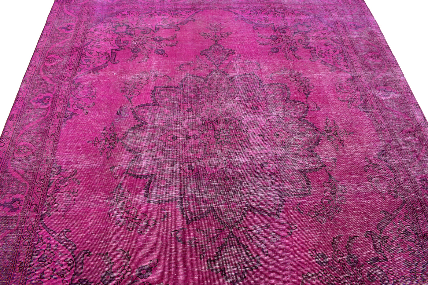 Vintage Overdyed Persian Rug – Noir Whisper
