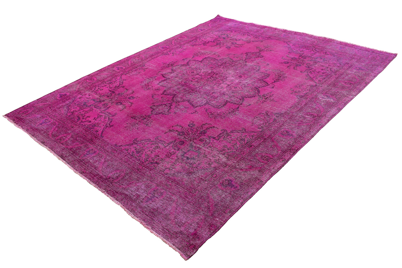 Vintage Overdyed Persian Rug – Noir Whisper