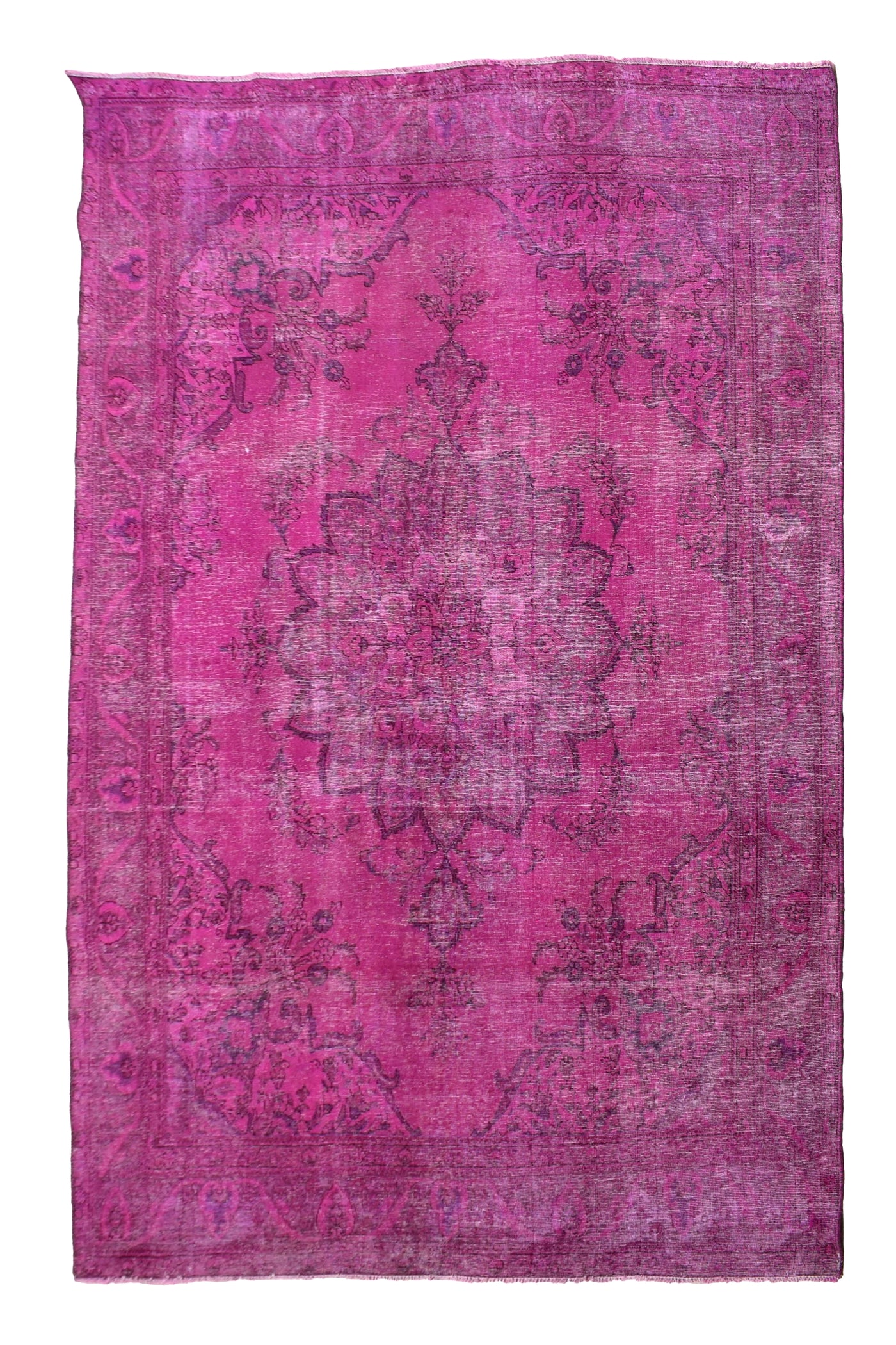 Vintage Overdyed Persian Rug – Noir Whisper