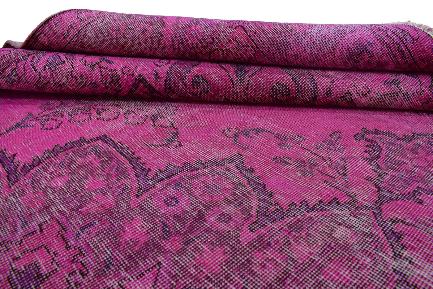 Vintage Overdyed Persian Rug – Noir Whisper