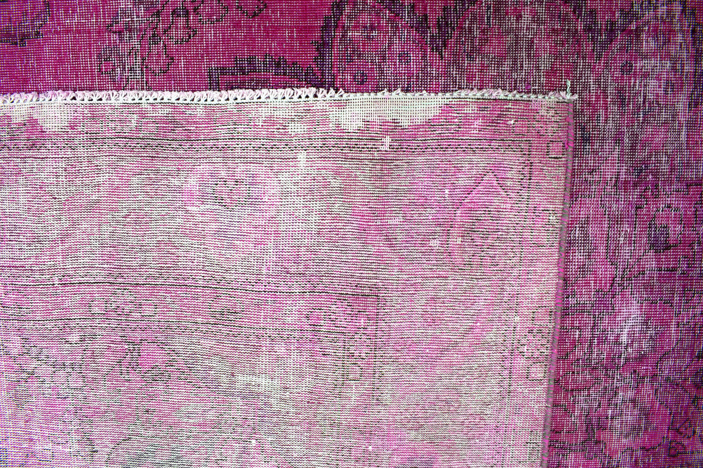 Vintage Overdyed Persian Rug – Noir Whisper