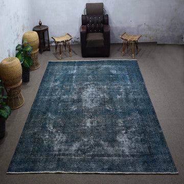 OVERDYED Hand Knotted Vintage Persian Rug, 275 x 360 cm