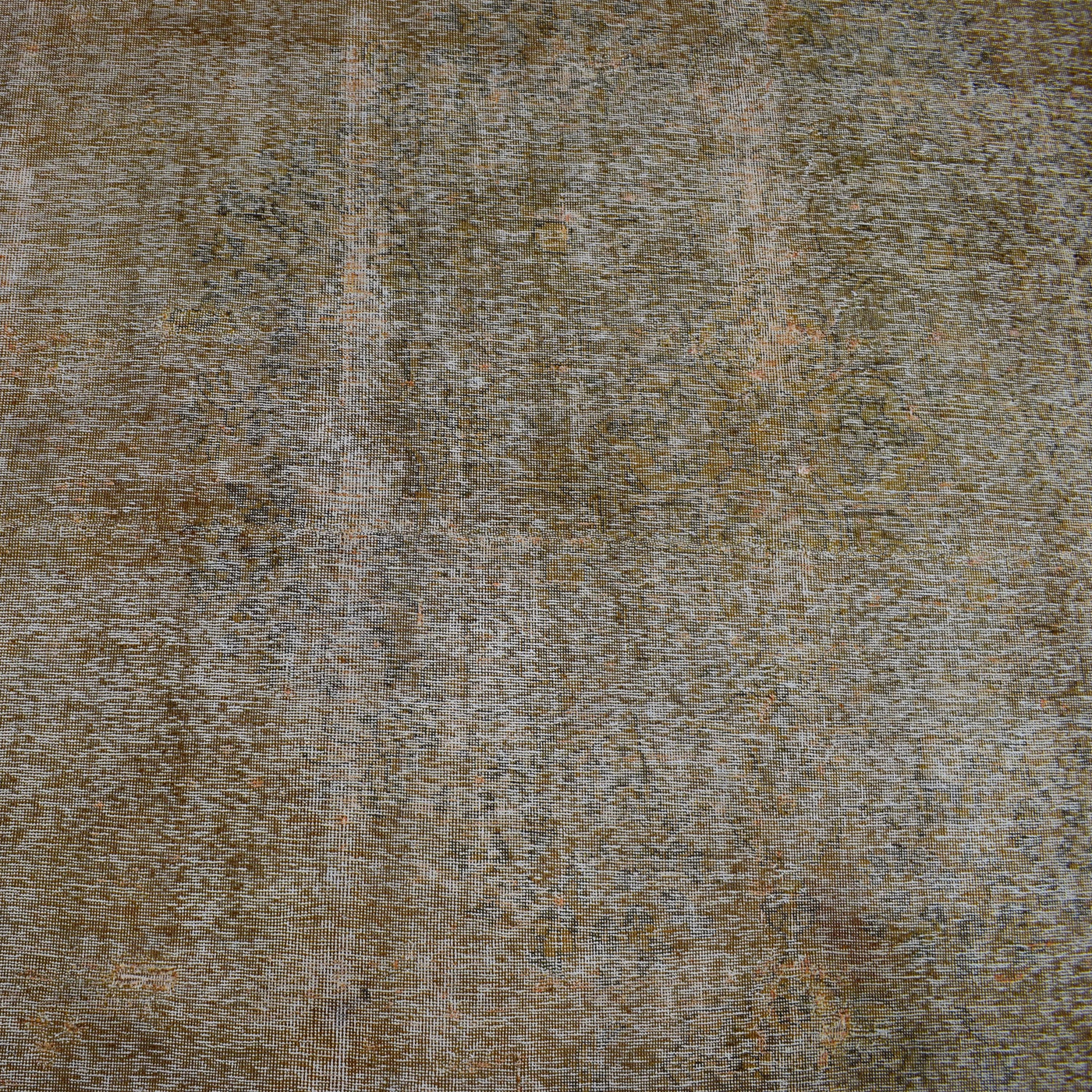Backside of overdyed vintage Persian rug showing traditional hand knotted construction
