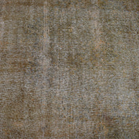 Backside of overdyed vintage Persian rug showing traditional hand knotted construction

