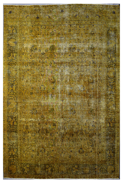 OVERDYED Hand Knotted Vintage Persian Rug, 288 x 383 cm